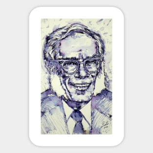 ISAAC ASIMOV watercolor and ink portrait .2 Sticker